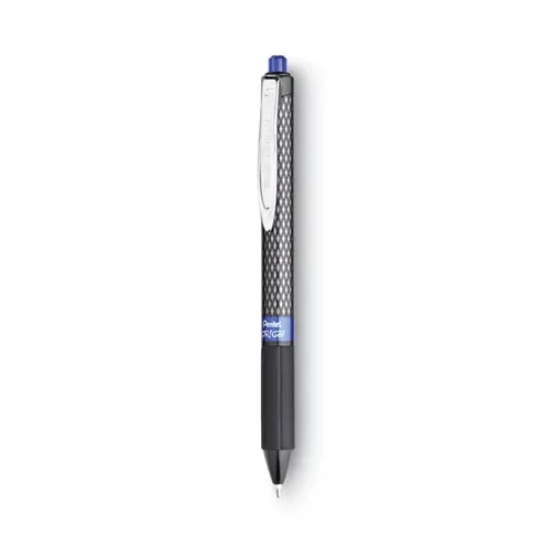 Pentel® Oh! Gel Pen, Retractable, Medium Point, 0.7 mm, Blue Ink, Black Barrel, Dozen