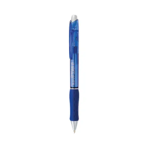 Pentel® R.S.V.P. Super RT Retractable Ballpoint Pen, Medium Point, 1 mm, Blue Ink, Translucent Blue/Blue Barrel, Dozen