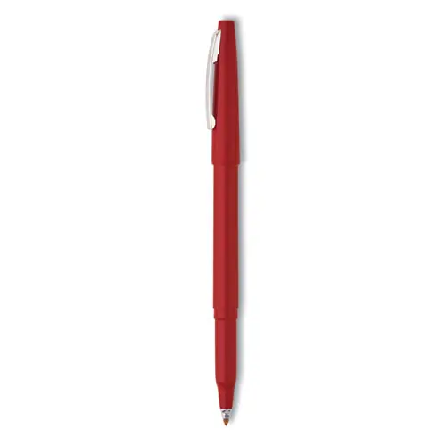 Pentel® Rolling Writer Rollerball Pen, Medium 0.8 mm, Red Ink, Red Barrel, Dozen
