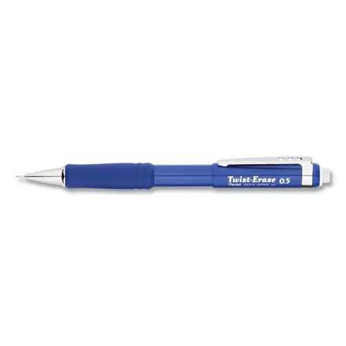 Pentel® Twist-Erase III Mechanical Pencil, 0.5 mm, HB (#2), Black Lead, Blue Barrel