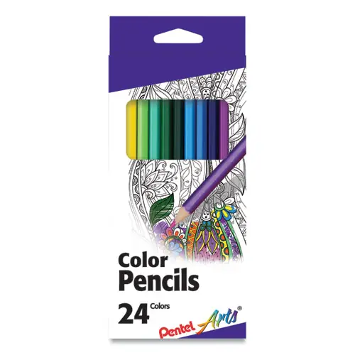 Pentel Arts® Color Pencils, Assorted Colors, 24/Pack