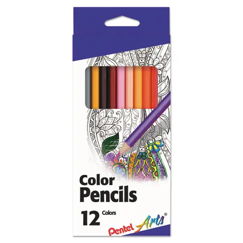 Pentel Arts® Color Pencils, Assorted Colors, 1.98 mm, H (#3), Dozen
