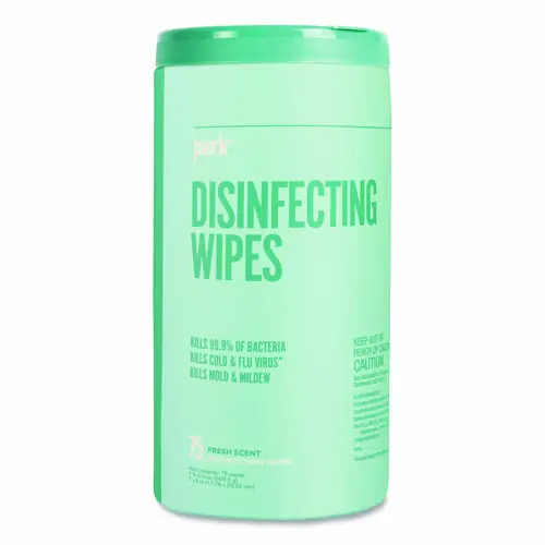Perk™ Disinfecting Wipes, Fresh, White, 75 Wipes/Canister