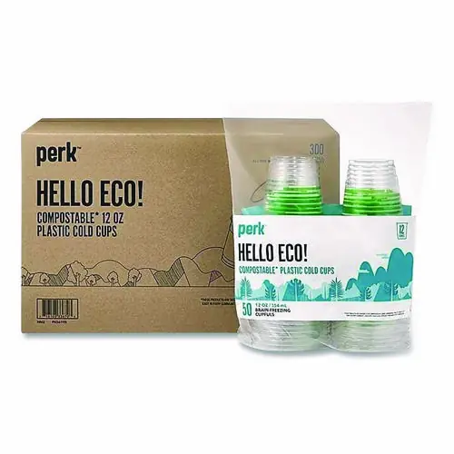 Perk™ Eco-ID™ Compostable PLA Corn Plastic Cold Cups
