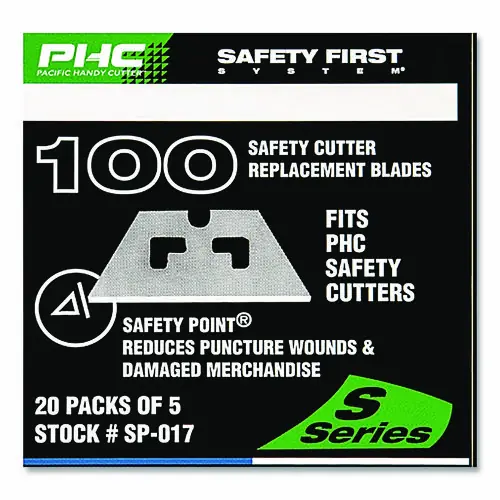 PHC Blunt Tip Utility Knife Safety Blades, 0.75" x 2.25", 5/Pack, 20 Packs/Box