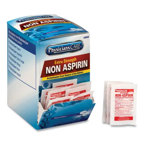 PhysiciansCare® Extra Strength Non-Aspirin Acetaminophen, 2/Packet, 125 Packets/Box
