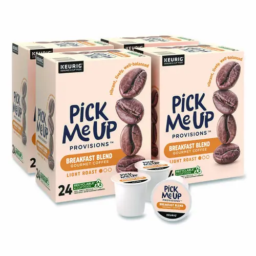 Pick Me Up Provisions™ Breakfast Blend Coffee K-Cups, 24/Box, 4 Boxes/Carton