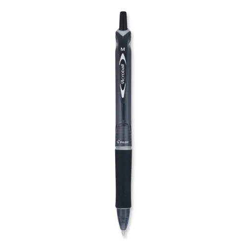 Pilot® Acroball Colors Advanced Ink Hybrid Gel Pen, Retractable, Medium 1 mm, Black Ink, Smoke/Black Barrel