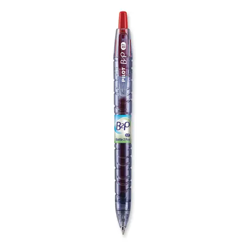 Pilot® B2P Bottle-2-Pen Recycled Gel Pen, Retractable, Fine 0.7 mm, Red Ink, Translucent Blue Barrel