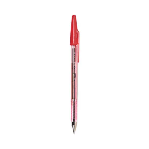 Pilot® Better Ballpoint Pen, Fine Point, 0.7 mm, Red Ink, Translucent Red Barrel, Dozen