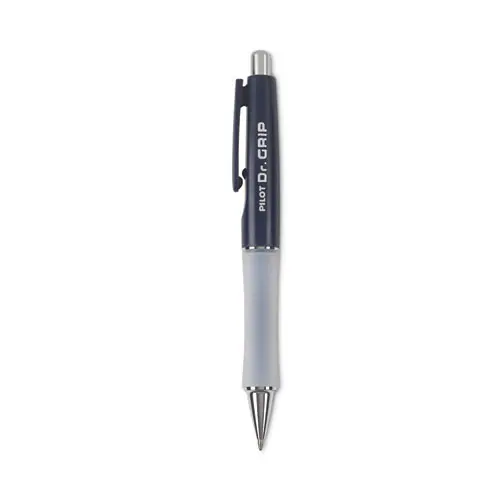 Pilot® Dr. Grip Ballpoint Pen, Retractable, Medium, 1 mm, Blue Ink, Navy Barrel
