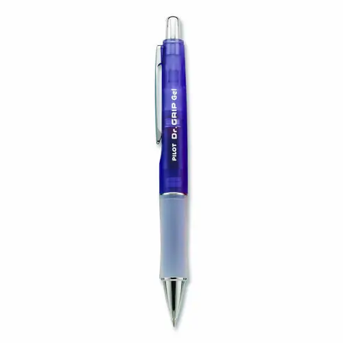 Pilot® Dr. Grip Gel Pen, Retractable, Fine 0.7 mm, Black Ink, Translucent Purple Barrel