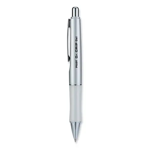 Pilot® Dr. Grip Limited Gel Pen, Retractable, Fine 0.7 mm, Black Ink, Platinum Barrel