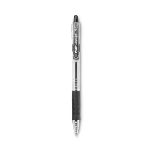 Pilot® EasyTouch Ballpoint Pen, Retractable, Medium Point, 1 mm, Black Ink, Clear Barrel, Dozen