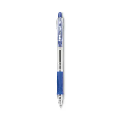 Pilot® EasyTouch Ballpoint Pen, Retractable, Medium, 1 mm, Blue Ink, Clear Barrel, Dozen