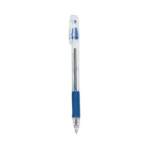 Pilot® EasyTouch Ballpoint Pen, Medium Point, 1 mm, Blue Ink, Clear/Blue Barrel, Dozen