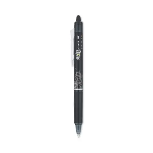 Pilot® FriXion Clicker Erasable Gel Pen, Retractable, Fine Point, 0.7 mm, Black Ink, Black Barrel