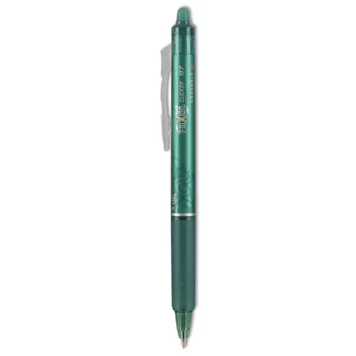 Pilot® FriXion Clicker Erasable Gel Pen, Fine Point, 0.7 mm, Green Ink, Green Barrel, Dozen