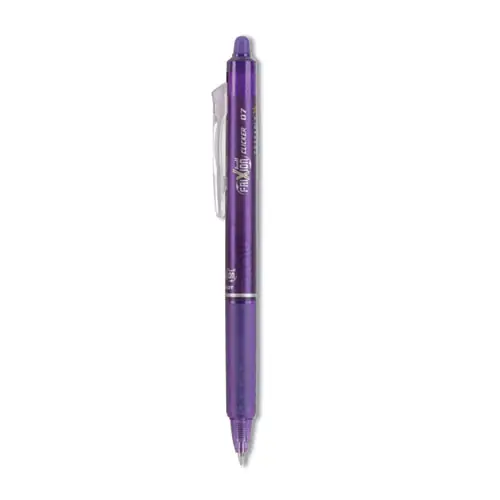 Pilot® FriXion Clicker Erasable Gel Pen, Retractable, Fine 0.7mm, Purple Ink, Dozen