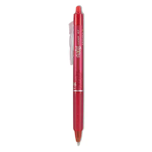 Pilot® FriXion Clicker Erasable Gel Pen, Retractable, Fine 0.7 mm, Red Ink, Red Barrel
