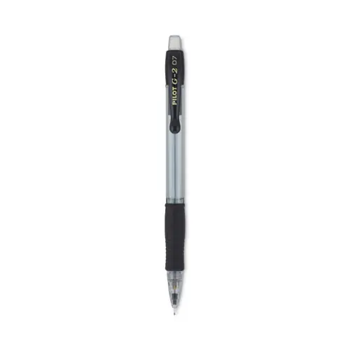 Pilot® G2 Mechanical Pencil, 0.7 mm, HB (#2), Black Lead, Clear/Black Barrel, Dozen