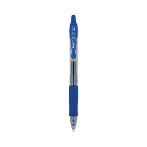Pilot® G2 Premium Gel Pen, Retractable, Bold Point, 1 mm, Blue Ink, Smoke/Blue Barrel, Dozen