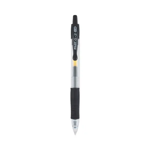 Pilot® G2 Premium Gel Pen Convenience Pack, Retractable, Extra-Fine 0.38 mm, Black Ink, Smoke/Black Barrel, Dozen