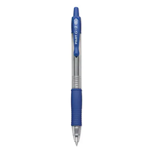 Pilot® G2 Premium Gel Pen Convenience Pack, Retractable, Extra-Fine 0.38 mm, Blue Ink, Smoke/Blue Barrel, Dozen