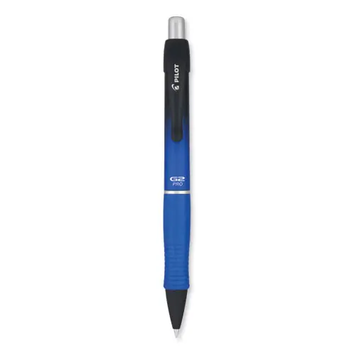 Pilot® G2 Pro Gel Pen, Retractable, Fine 0.7 mm, Black Ink, Blue Barrel