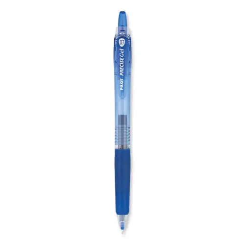 Pilot® Precise Gel BeGreen Gel Pen, Retractable, Fine Point, 0.7 mm, Blue Ink, Translucent Blue Barrel, Dozen
