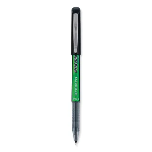 Pilot® Precise V5 BeGreen Rollerball Pen, Extra-Fine 0.5 mm, Black Ink, Black Barrel, 12/Box