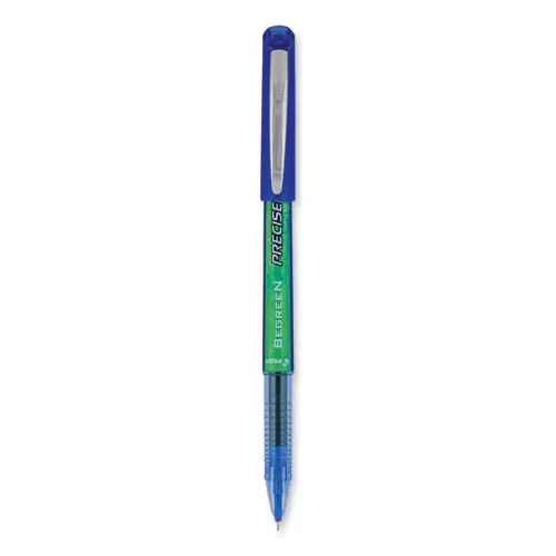 Pilot® Precise V5 BeGreen Rollerball Pen, Extra-Fine 0.5 mm, Blue Ink, Blue Barrel, Dozen