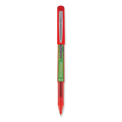 Pilot® Precise V5 BeGreen Rollerball Pen, Extra-Fine 0.5 mm, Red Ink, Dozen