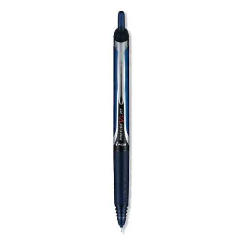 Pilot® Precise V5RT Rollerball Pen, Retractable, Extra-Fine 0.5 mm, Navy Ink, Navy Barrel, Dozen