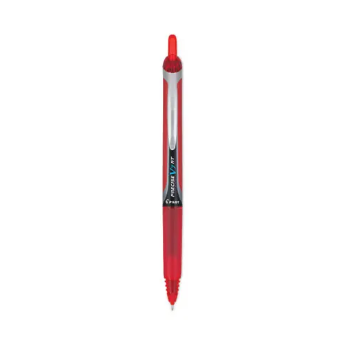 Pilot® Precise V7RT Rollerball Pen, Retractable, Fine 0.7 mm, Red Ink, Red Barrel