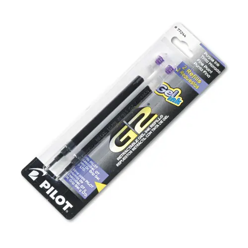 Pilot® Refill for Pilot B2P, Dr Grip, G2, G6, MR Metropolitan, Precise BeGreen and Q7 Gel Pens, Fine Tip, Purple Ink, 2/Pack