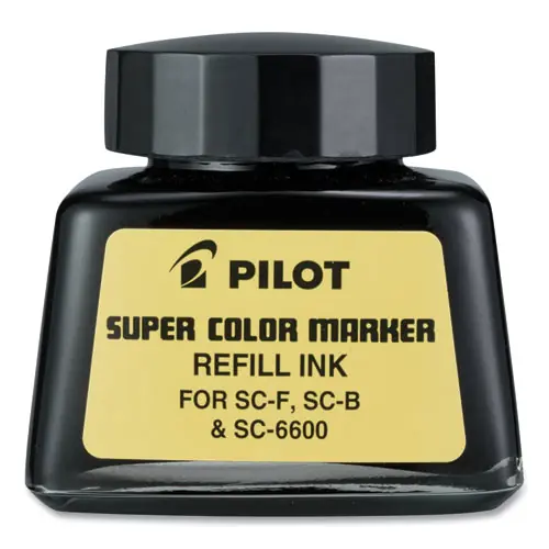 Pilot® Super Color Marker Refill Ink, Black, 30 mL Bottle