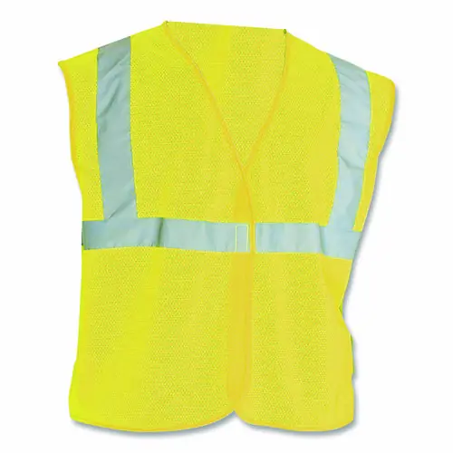 PIP ANSI Class 2 Hook and Loop Safety Vest, 2X-Large, Hi-Viz Lime Yellow