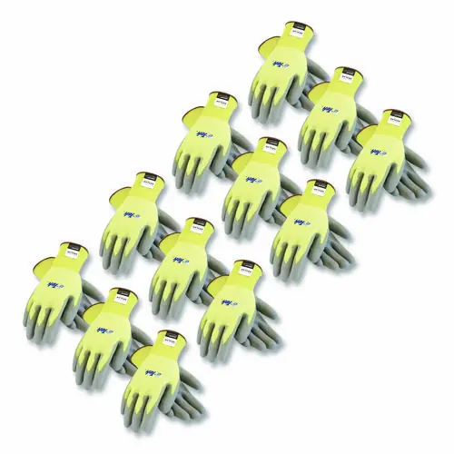 PIP G-Tek KEV Cut-Resistant Seamless-Knit Gloves, Medium (Size 8), Yellow/Gray, 12 Pairs