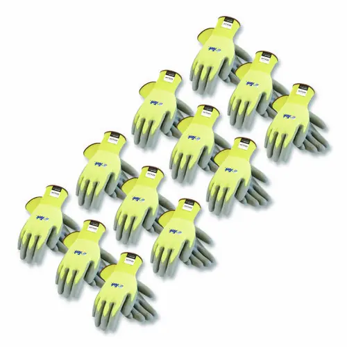 PIP G-Tek KEV Cut-Resistant Seamless-Knit Gloves, X-Large, Yellow/Gray, 12 Pairs