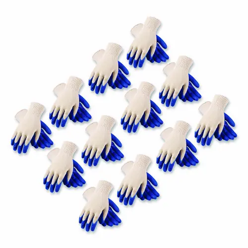 PIP Seamless Knit Cotton/Polyester Gloves, Regular Grade, X-Large, Natural/Blue, 12 Pairs