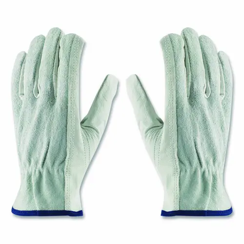 PIP Top-Grain Leather Drivers Gloves with Shoulder-Split Cowhide Leather Back, Medium, Gray
