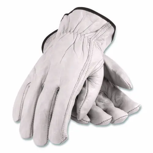 PIP Top-Grain Pigskin Leather Drivers Gloves, Medium, Gray, Economy Grade