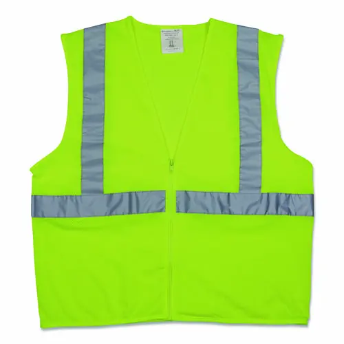 PIP Zipper Safety Vest, X-Large, Hi-Viz Lime Yellow