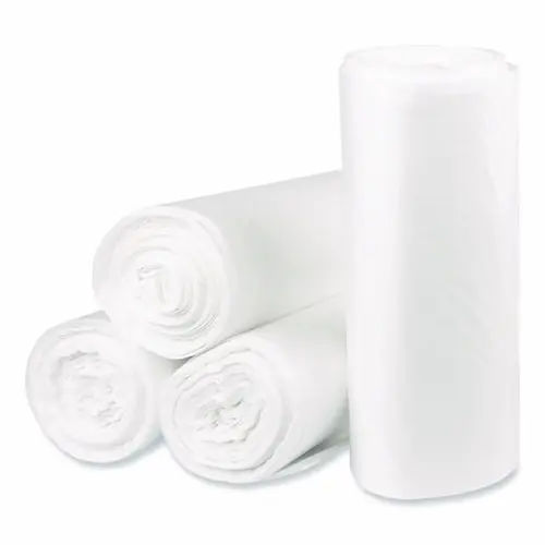 Pitt Plastics Eco Strong Plus Can Liners, 33 gal, 13 mic, 33" x 39", Natural, Perforated Roll, 250/Carton