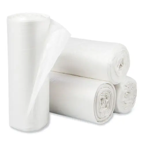 Pitt Plastics Eco Strong Plus Can Liners, 33 gal, 1 mil, 33" x 39", Natural, Perforated Roll, 150/Carton