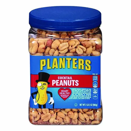 Planters® Cocktail Peanuts, Salted, 35 oz Canister