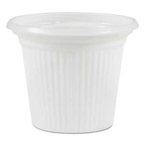 Plastifar Plastic Condiment Cups, 0.75 oz, Translucent, 250/Sleeve, 20 Sleeves/Carton