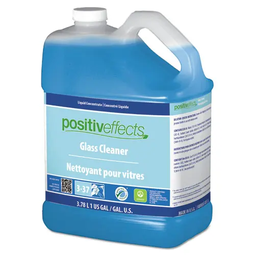 PositivEffects Glass Cleaner, Unscented, 1 gal Bottle, 4/Carton