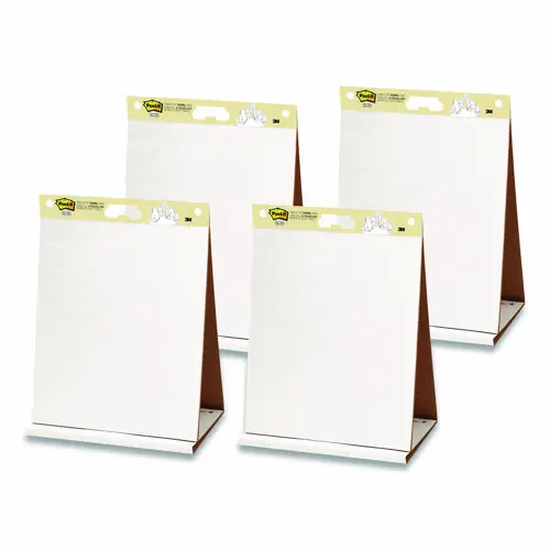 Post-it® Easel Pads Super Sticky Original Tabletop Easel Pad with Self-Stick Sheets, Unruled, 20 x 23, White, 20 Sheets, 4/Pack